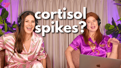 Amy Edwards and Whitney Stropp of Anything But Mid discussing cortisol spikes and sleep